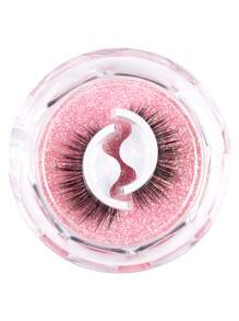 1 Par de Cílios Postiços Completos Leves de 10-13mm, Volumosos e Densos, Fibra Preta Suave, Design Frisado e Abanado, Aplicação Instantânea Sem Cola, Reutilizável com Tiras Adesivas de Reposição, Perfeito para Uso Diário