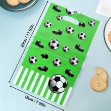 1 pièce Sac-cadeau de fête avec motif de football vert, sac jetable thème sportif pour le goûter