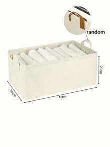 Panier de rangement en fibre de bambou inodore, grande capacité, boîte de rangement pour armoire de maison, bac de rangement pour vêtements avec cadre pliable en acier