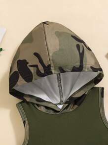 Baby Jungen Kleidung Jungen Kleidung Kapuzenpullover Ärmellose Weste + Shorts 6M-3J Sommer Jungen Bekleidung Armeegrün, Grün (Armeegrün)