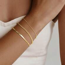 Kit 3 Pulseiras SEMI JOIA Banhada Ouro 18k Cordão Baiano Fio Liso Metalizada Conjunto Pulseira Feminina de Bolinha