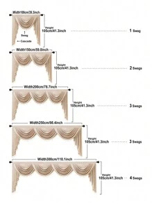 1 pieza Cortina de ventana de unicolor tejida, de estilo minimalista moderno con material de fibra de poliéster y borde de encaje con flecos, adecuada para la decoración de la sala de estar, dormitorio, ventana y puerta - Beis - Ver 4