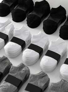 30 đôi tất thể thao thường ngày cổ điển màu trơn cho trẻ em, thoải mái, thoáng khí và thích hợp để mặc hàng ngày Tất trẻ em thoáng khí, khô nhanh, mềm mại - Nhiều màu - Xem 4