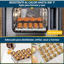 SHIXIONG 3 Pcs Rejillas para Enfriar, rejilla para enfriar pasteles,Rejilla para Asador,Acero inoxidable extraíble y apilable,Aplicable Hornear en Casa, Cumpleaños y bodas,elaboración de tartas y galletas. - Negro - Ver 5