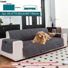 1pc Solid Checkered Anti-Slip Washable Thin Pet Sofa Cushion/Cover, Suitable For Small/Medium/Large Cats & Dogs, Applicable For Pet Sofa In All Seasons, Furniture Protector