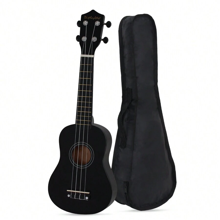 21 Inch Soprano Ukulele,Professonial Ukele  With Gig Bag, Picks,Extra Strings - Black - View 1