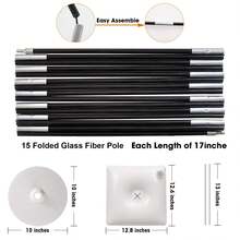 Kit Ajustável de Arco de Balão com Suporte - 15 Hastes de Fibra de Vidro Dobráveis, Estabilizadores de Base para Casamentos, Noivados, Dia dos Namorados, Chás de Panela - Arco Decorativo Versátil para Festas