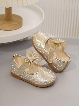 Girls' Princess Sparkle Soft-Sole Shoes, Sweet & Cute Style Suitable For Indoor & Outdoor Wear, Spring/Summer/Autumn