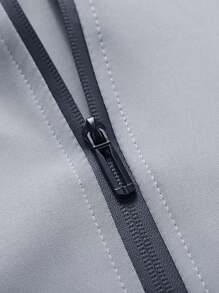 Casual Sports Set - Men's Spring & Summer Stand Collar Sweatshirt With Reflective Strip, Sweatpants