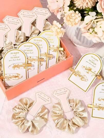 12Pcs Bride'S Proposal Gift, Bride'S Hair Clip, Bride'S Curly Hair Without Cream, Golden Glitter Hair Clip, Bride'S Gift, Silk Satin Soft Makeup Hair Accessory, Bride'S Wedding Favorite Female, Champagne, Best Gift