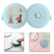 150cm/59in Mini Retractable Tape Measure, Dual Scale Flexible Sewing Ruler With Metallic Letter Pattern, Portable Clothing Measurement Tool Accessory - Blue - View 15