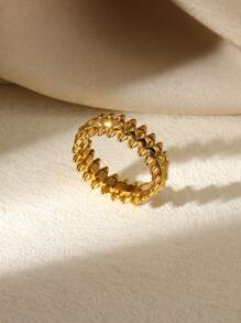 1 Stück Vintage Edelstahl-Kugel-Ring für Frauen, goldfarbener geometrischer Ring, Boho-Schmuck, Hip-Hop-Party-Schmuck, Geschenke