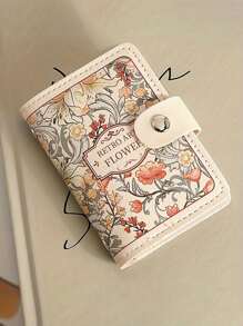 1pc Floral With Multiple Card Slots Delicate Design Large Capacity Compact Size Suitable For Driver's License Cards And Other Documents Thin Lightweight Zipper Card Cash Portable Card Holder Card Holder Wallet Business Card Holder Credit Card Holder Card Holder Women Photocard Holder For Women Wallet Mini Wallet Purse Wallet Card Wallet
