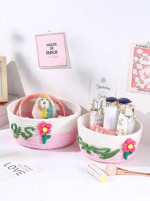 Cestino personalizzato fatto a mano su misura con nome tessuto, cestino fai-da-te per cosmetici o giocattoli, regalo per bebè o San Valentino, adatto per soggiorno, camera da letto, comodino, scrivania, accessori per lettini, essenziali per la borsa dell'ospedale, cestino grigio di piccole dimensioni, per la casa, il bagno e la cucina
