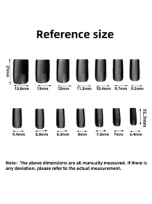 140pcs Medium Square BLACK Cateye Glossy Fake Nails Acrylic Press On Nails False Nails Tips Full Cover Artificial Nails For Women Manicure Salon Diy Black Nails