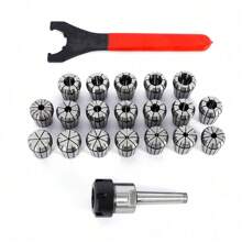 Morse Taper W/ Shank For CNC Millling Tool MTB2 ER32 M10 Spring Collet Chuck Set - Silver - View 2