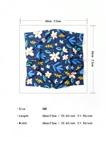 1pc Casual Bohemian Style Cute Vintage Ditsy Floral Polyester Bandana Wrap, Versatile For Beach, Travel, Photo Shoot, Headband, Dress Accessory, Suitable For Spring, Summer, Autumn, Winter