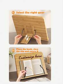 Customized Personalized Reading Stand, 8-Level Adjustable Stand For Adults And Kids, Wooden Reading Rack, Multi-Function Computer Stand, Student Book Stand, Computer Stand, Calligraphy Stand, Sutra Recitation Stand, Exam Preparation Book Stand Back To School, School Supplies, Gifts For Kid