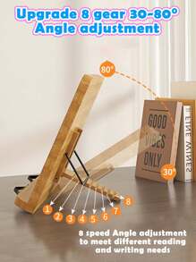 Customized Personalized Reading Stand, 8-Level Adjustable Stand For Adults And Kids, Wooden Reading Rack, Multi-Function Computer Stand, Student Book Stand, Computer Stand, Calligraphy Stand, Sutra Recitation Stand, Exam Preparation Book Stand Back To School, School Supplies, Gifts For Kid