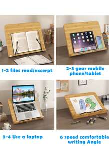 Customized Personalized Reading Stand, 8-Level Adjustable Stand For Adults And Kids, Wooden Reading Rack, Multi-Function Computer Stand, Student Book Stand, Computer Stand, Calligraphy Stand, Sutra Recitation Stand, Exam Preparation Book Stand Back To School, School Supplies, Gifts For Kid