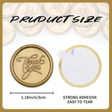 Thank You Wax Seal Stickers, 30 Pack Wax Stickers Envelope Wedding Invitation Seals, Bronze Gold/Silver Self Adhesive Wax Stickers For Party, Christmas, Envelope, Gift Wrapping