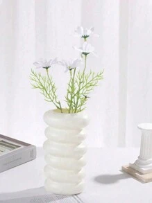 1 Pc Plastic Vase, Solid Color Flower Vase, Unbreakable Vase For Flower Arrangement, Creative Shaped Dry Flower Container, Large Capacity Planter, Multipurpose Flower Stand, Seedling Planter, Reusable And Durable, Suitable For Living Room, Bedroom, Kitchen, Bathroom, Outdoor, Party, Office, Banquet, Exhibition, Meeting, Fresh And Artificial Flowers Like Tulips, Roses, Succulents, Lilies Etc.