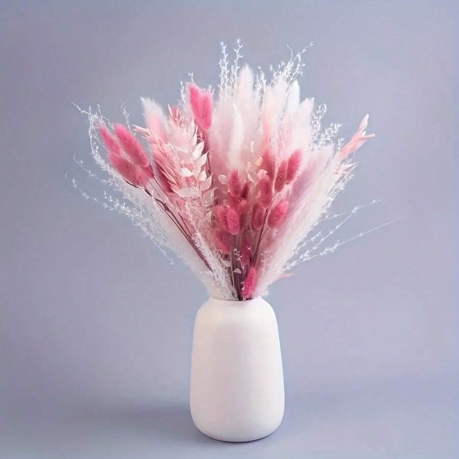 Ramo de 44/53 piezas de hierba de la pampa artificial - Ratán sin batería, para decoración de fiesta, Día de San Valentín, Navidad, Pascua, regalos de Acción de Gracias, cumpleaños, graduación, decoración de otoño
