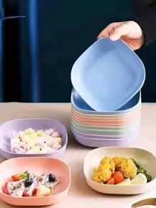 1/6/12件餐具套装盘子塑料盘子吐骨盘小吃盘餐桌垃圾盘渣盘