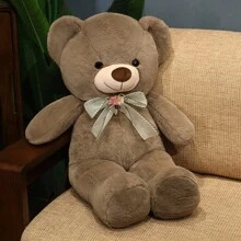 可爱泰迪熊毛绒娃娃，适合女孩，情人节礼物，大号长抱枕，可夹腿，睡眠枕，趣味家居沙发腰部装饰，儿童新年惊喜礼物（由于面料为批量生产，可能存在轻微色差，但实物与宣传图片接近） - 彩色 - 查看 13