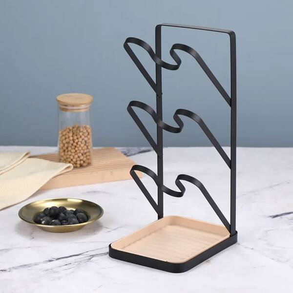NetHong 3 Tiers Pot Lid Rack Holder Organizer Kitchen Spoon Rest Holder Pan Racks Stand