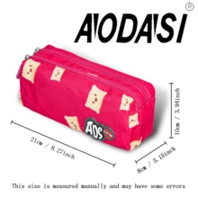 AODASI Large Capacity Pink And Red Pencil Case, Office/School Stationery Storage Pouch - Red - View 4