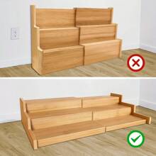 Spice Rack Kitchen Cabinet Organizer- 3 Tier Bamboo Expandable Display Shelf, Bamboo 3-Layer Adjustable Spice Rack