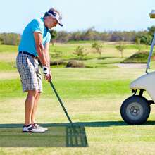 VA-Cerulean Metal Rake 25x50cm 25x75cm Leveler Lawn Rake Golf Garden Grass Leveling Rake With Non-Slip Rubber Handle Adjustable Length Levelawn Rake For Sanding Stripping Perfect Lawn Green - 25x50cm - View 7