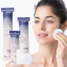 1 件圆形三明治双面清洁垫，用于卸妆和皮肤 - 白色 - 查看 6