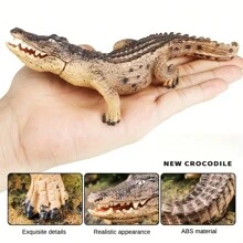 大尺寸 PVC 实体逼真鳄鱼野生动物模型，适用于家居装饰、蛋糕装饰、桌面展示收藏