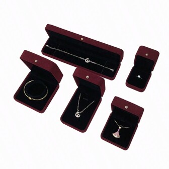 1pc Jewelry Box Bracelet & Ring Box Velvet Ornament Storage Pendant Package Box, Gift Valentine's Day Back To School