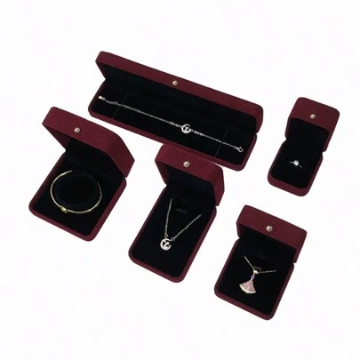 1 pezzo Scatola regalo per gioielli, scatola per bracciali e anelli in velluto, contenitore per ornamenti e ciondoli, confezione regalo adatta per San Valentino e per il ritorno a scuola