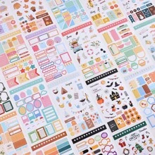 30Sheets/1213Pcs Scrapbook Stickers Cute Decals Fantasy Paper Stickers Book Different Patterns Decorative Material Aesthetic Stickers Multi-Element School Supplies For Cups Laptops Planners Journaling Supplies DIY Art Craft Planner Notebook Envelope Paper