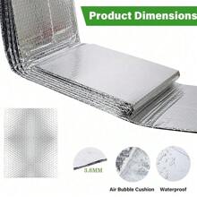 2X Large Reflective Aluminum Foil Insulation Mat 500x60cm Roll Bubble Radiator Heat Energy Saver Protection Sound Deadener Pad Waterproof - 銀色 - 查看 3