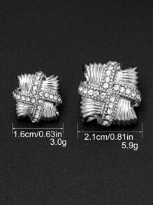 5 cái/gói Nút kim loại 3D rỗng hình vuông cổ điển có sọc đính đá, dùng cho áo khoác, áo len, áo len cardigan, vest; tự làm cho giày dép, mũ, hộp quà tặng, túi xách, mặt dây chuyền, phụ kiện trang trí - Nhiều màu - Xem 15