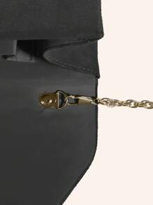 Bolso de embrague de ante de gran capacidad para mujer, bolso de noche negro, bolso de mano para baile de gala con cadena desmontable, adecuado para bodas, San Valentín y otras ocasiones, bolso de terciopelo - Negro - Ver 7