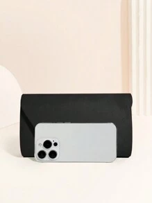 Bolso de embrague de ante de gran capacidad para mujer, bolso de noche negro, bolso de mano para baile de gala con cadena desmontable, adecuado para bodas, San Valentín y otras ocasiones, bolso de terciopelo - Negro - Ver 4