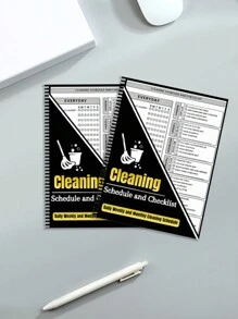 Lịch trình và danh sách kiểm tra vệ sinh, Sổ tay kế hoạch vệ sinh hàng ngày/hàng tuần/hàng tháng - Nhiều màu - Xem 2