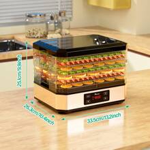 IAGREEA 食品脱水机，电动食品保鲜机，具有强大的干燥能力，数字计时器和温度控制，8 个托盘，用于水果、香草、肉类、肉干、零食、蔬菜、狗零食、酸奶、食谱，350W，厨房电器