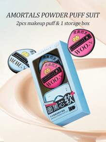 Amortals 2pcs Makeup Sponges + 1pc Storage Box, Black Airy Cushion Makeup Puff, Thick & Soft, Suitable For Beginners, Makeup Artists, Gifts For Girlfriend, Daughter, Christmas, Travel, Cosplay, Work, Daily, Y2K,Makeup,Cheap,Room Decor,Vanity,Travel,Bedroom,Makeup Accessories,Puff,Makeup Blender,Powder Puff,Makeup Sponge,Cheap,Stocking Stuffers,Makeup,Makeup Tools,Cheap Stuff,Gifts,Gifts For Women,Christmas Gifts