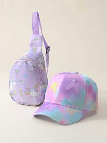 2pcs Girls Baseball Cap And Crossbody Bag Set, All Season Casual Wear, Sun Ion, Back To School Accessories - 2PC - View 13