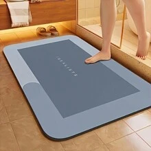 حصيرة استحمام مانعة للانزلاق، مقاس 15.8 * 23.6 بوصة، سريعة الجفاف، بتصميم جل السيليكا، مناسبة للاستخدام في الحمام والمرحاض والمداخل - سجادة حمام منزلية بلا رائحة، إكسسوارات حمام، سجادة أرضية، سجادة خارجية، سجادة باب، ديكور حمام، عودة إلى المدرسة