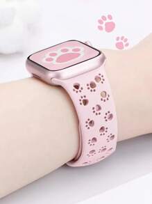 Hollow Silicone Band 41mm 40mm 44mm 45mm 42mm 38mm 49mm 46mm Cute Dog Paw Design, Soft Breathable Silicone Strap Compatible With Apple Watch Series 1-10, SE, Ultra