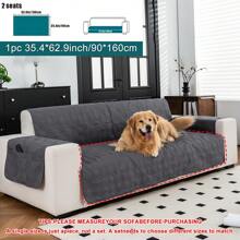 1pc Solid Checkered Anti-Slip Washable Thin Pet Sofa Cushion/Cover, Suitable For Small/Medium/Large Cats & Dogs, Applicable For Pet Sofa In All Seasons, Furniture Protector