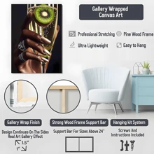 1pc Framed Canvas Poster, Fashion Black Funky Woman African American Women Wall Art Canvas Paintings, Ideal Gift For Bedroom Living Room Corridor, Wall Art, Room Decoration - 彩色 - 查看 6